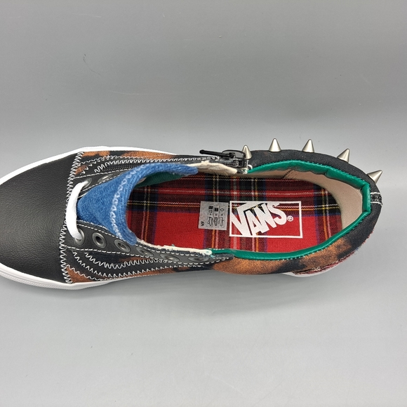 New Vans Old Skool Zip Tartan Daze Acid Dye Plaid Studs Spikes Punk Women's 7 - Picture 8 of 10